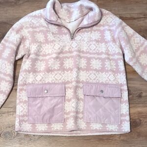 Como Vintage Pink and Cream Womens Sweatshirt